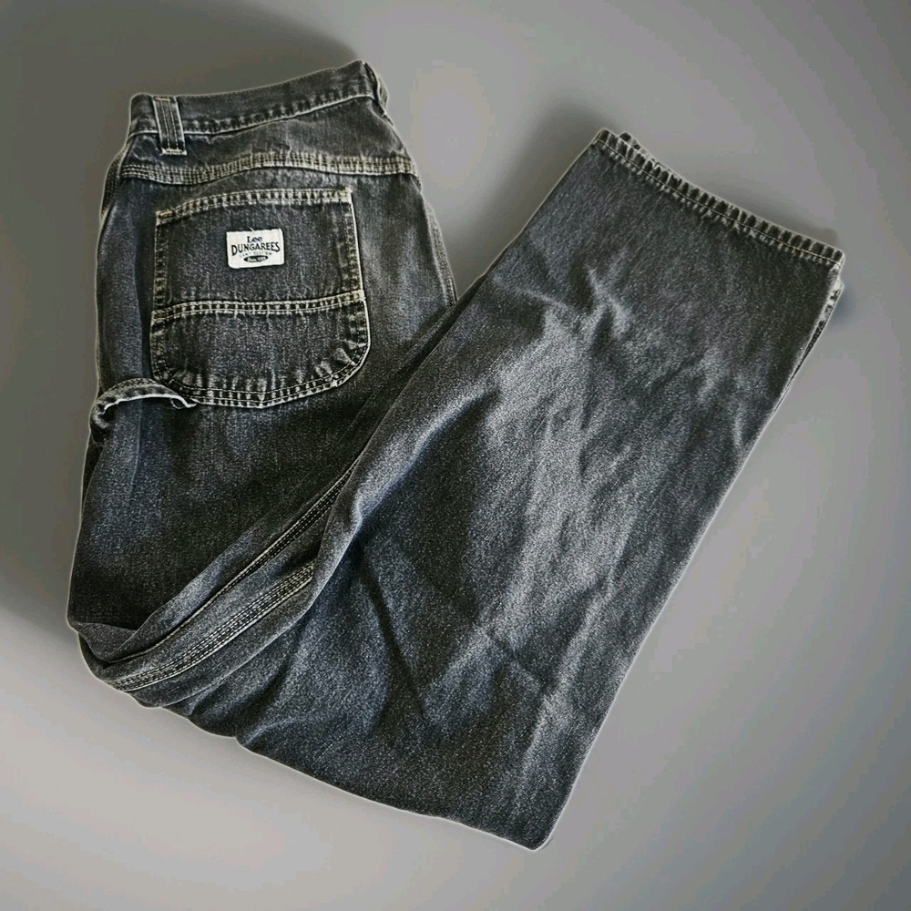 Lee Men's Dungarees Straight Leg Loose Fit Cargo Carpenter Denim Jeans 32x34